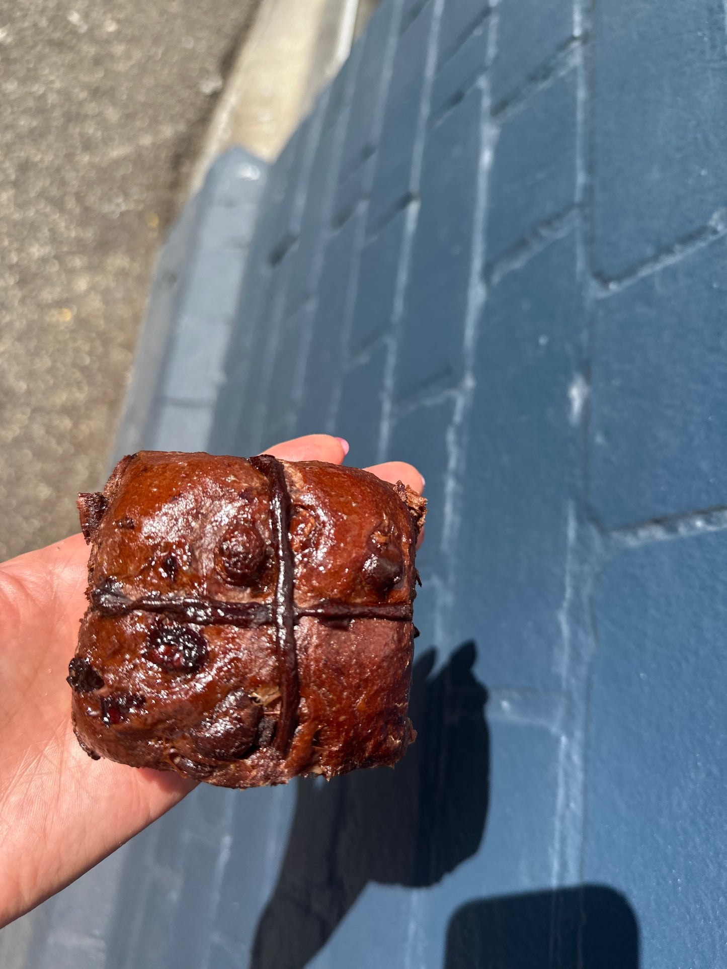 Choc Cross Bun - Cherry Chocolate