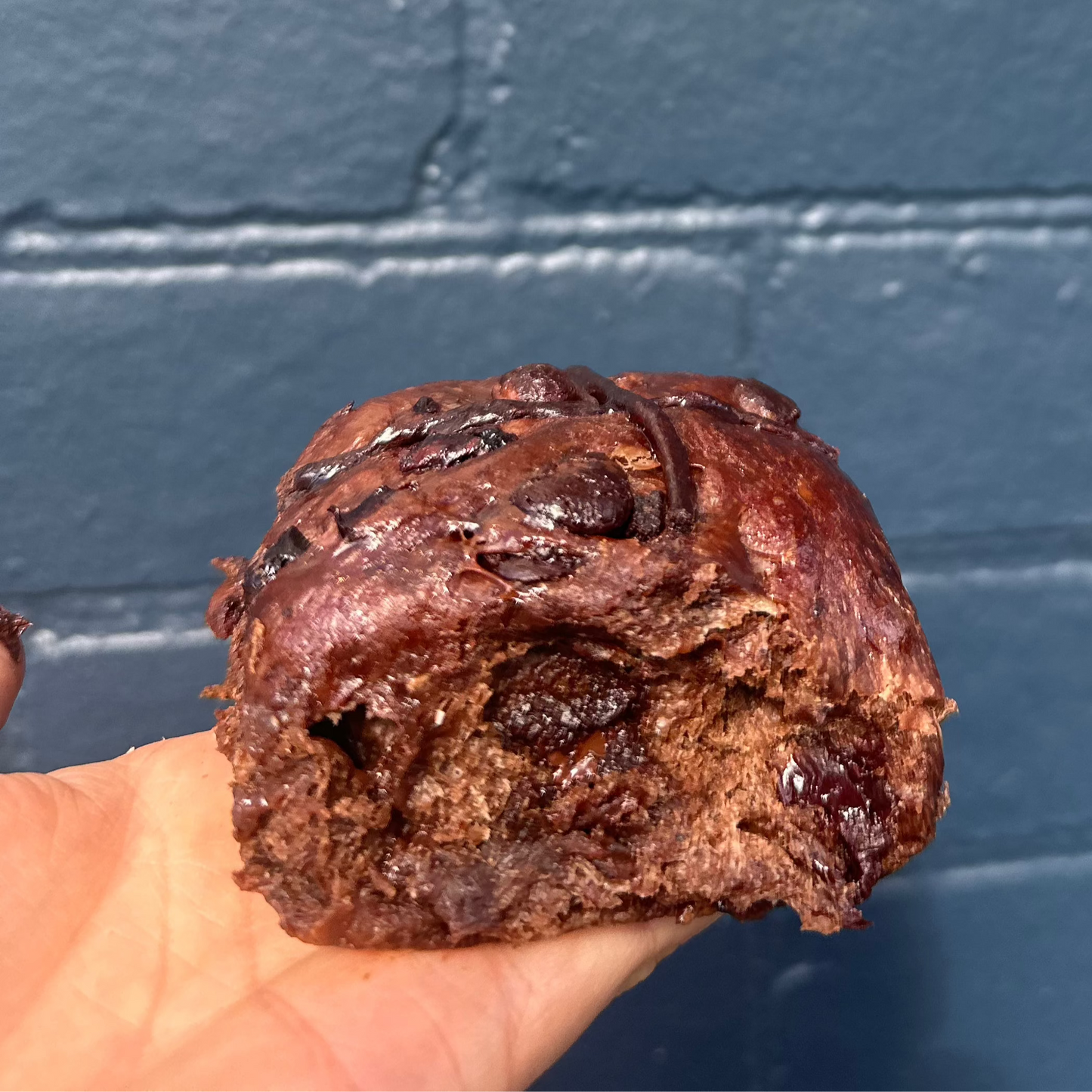 Choc Cross Bun - Cherry Chocolate