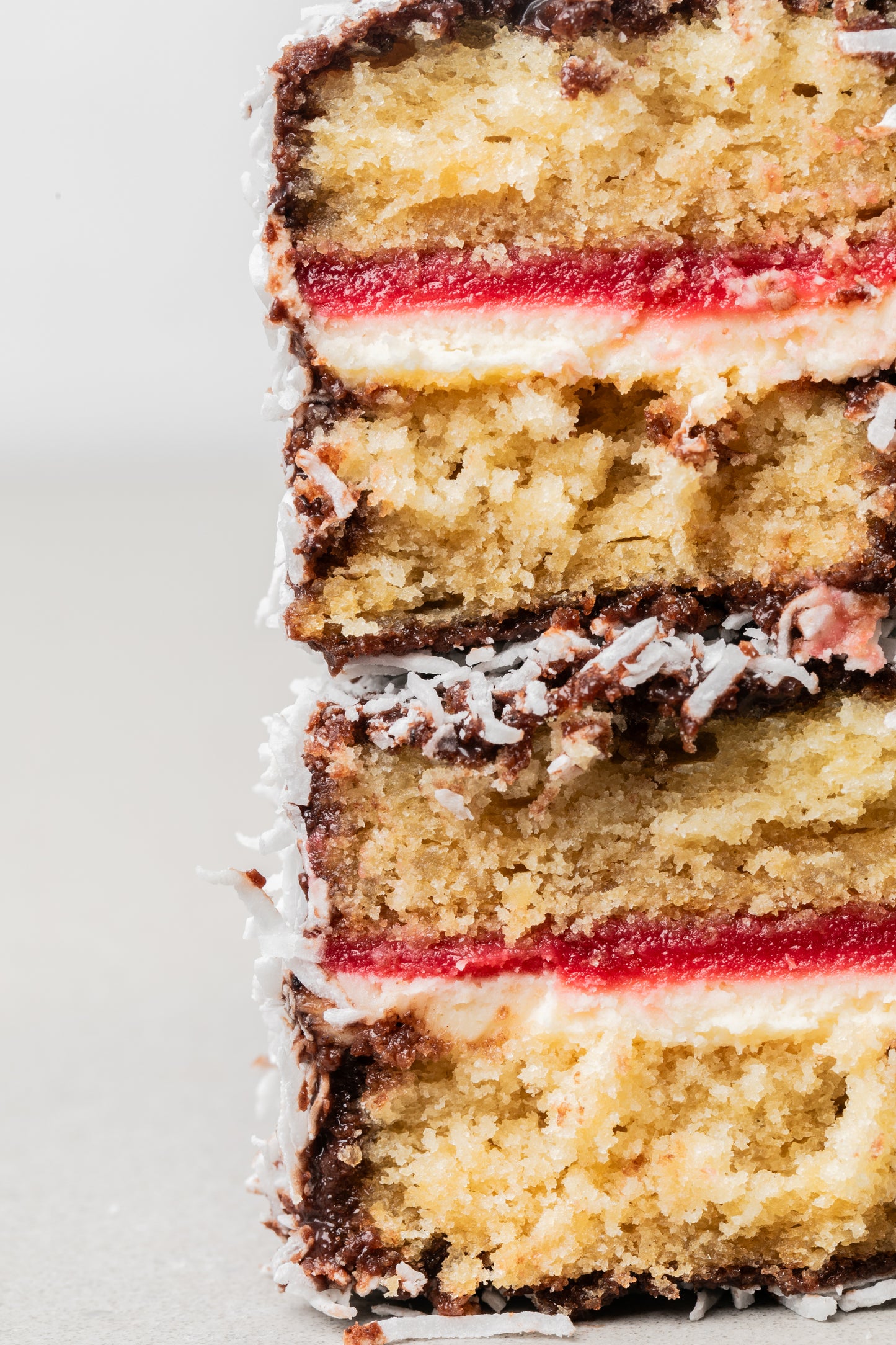 Raspberry Caramel Lamington