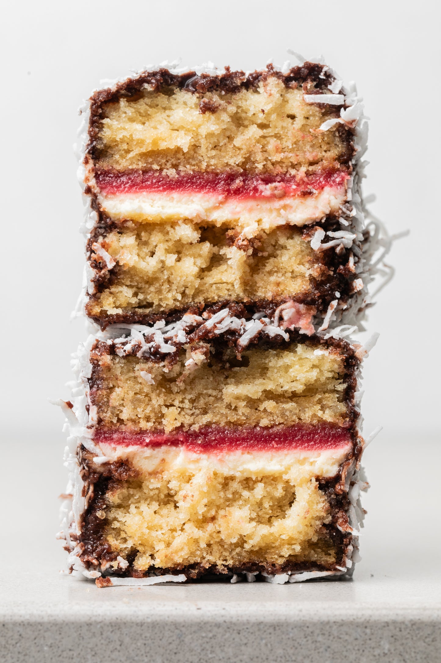 Raspberry Caramel Lamington